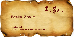 Petko Zsolt névjegykártya